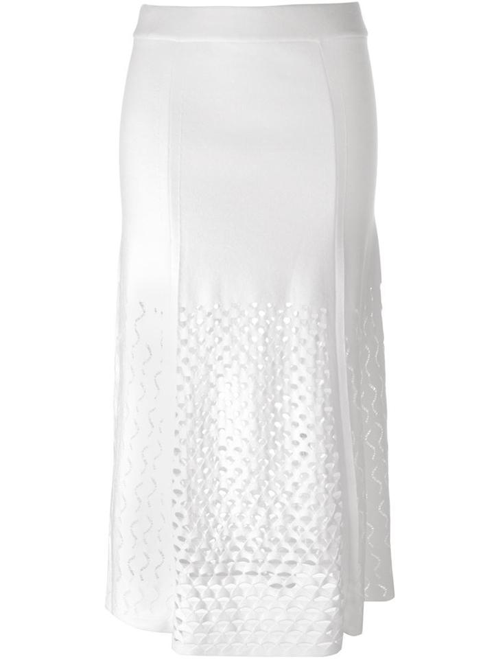 Kenzo - Cut Out Knit Skirt - Women - Polyester/viscose - M, White, Polyester/viscose