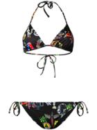 Versus Printed Triangle Bikini - Black