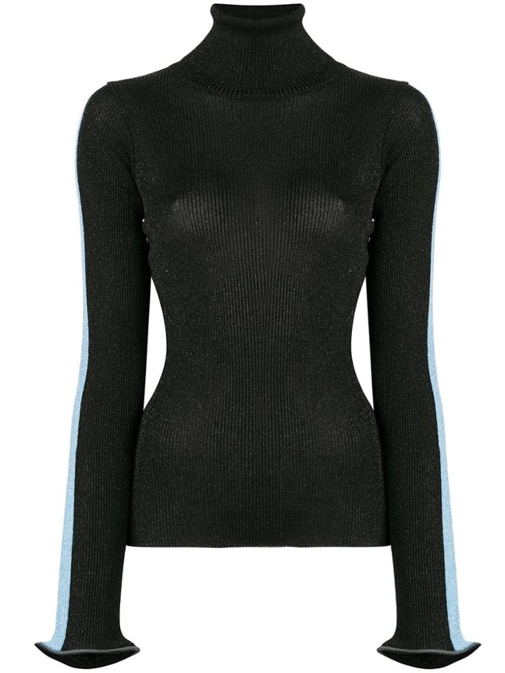 Ssheena Metallized Turtleneck Sweater - Black