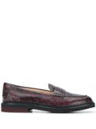 Tod's Snakeskin Loafers - Red