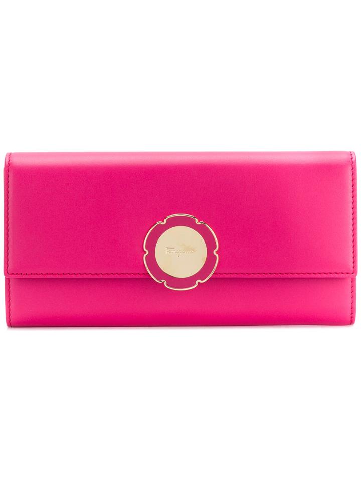 Salvatore Ferragamo Flower Long Wallet - Pink & Purple