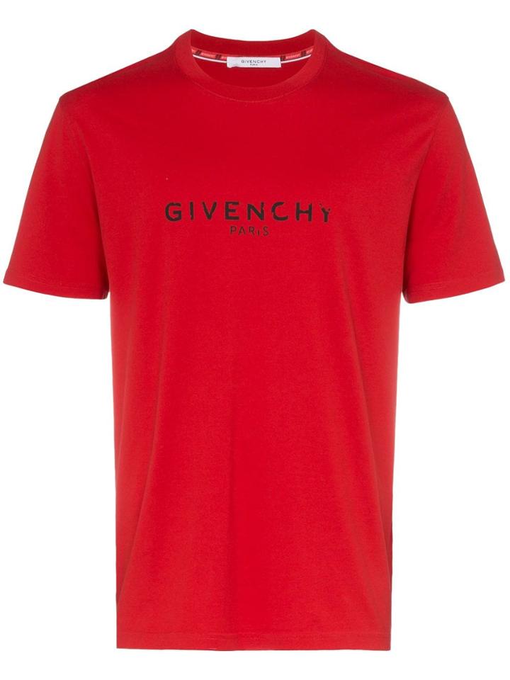 Givenchy Distressed Logo T-shirt - Red