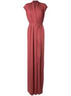 Rick Owens Lilies - Belted Gown - Women - Cotton/nylon/polyamide/viscose - 40, Pink/purple, Cotton/nylon/polyamide/viscose