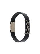Saint Laurent Logo Plaque Strap Bracelet - Black