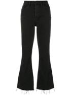 Tory Burch Wade Frayed Flare Jeans - Black