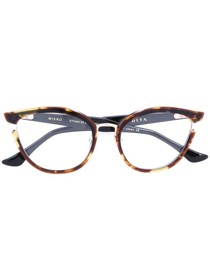 Dita Eyewear - Mikro Butterfly Frame Glasses - Women - Acetate/titanium - 52, Brown, Acetate/titanium