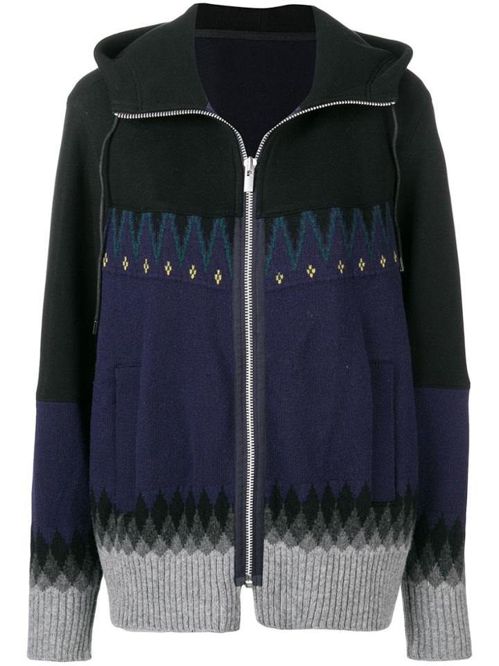 Sacai Pattern Embellished Cardigan - Blue