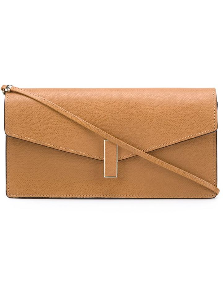 Valextra Flap Clutch Bag, Women's, Nude/neutrals