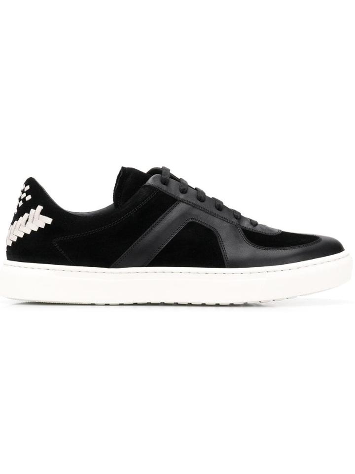 Bottega Veneta Chevron Stitch Sneakers - Black