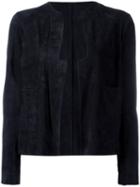 Salvatore Santoro Suede Jacket, Women's, Size: 44, Blue, Leather