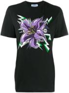 Prada Flower Print T-shirt - Black