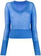 Jacquemus La Maille Dao U-neck Knitter Sweater - Blue