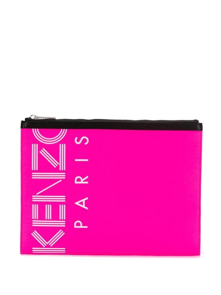 Kenzo Logo Print Clutch Bag - Pink