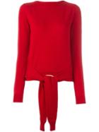 Mm6 Maison Margiela Front Knot Jumper, Women's, Size: Small, Red, Wool