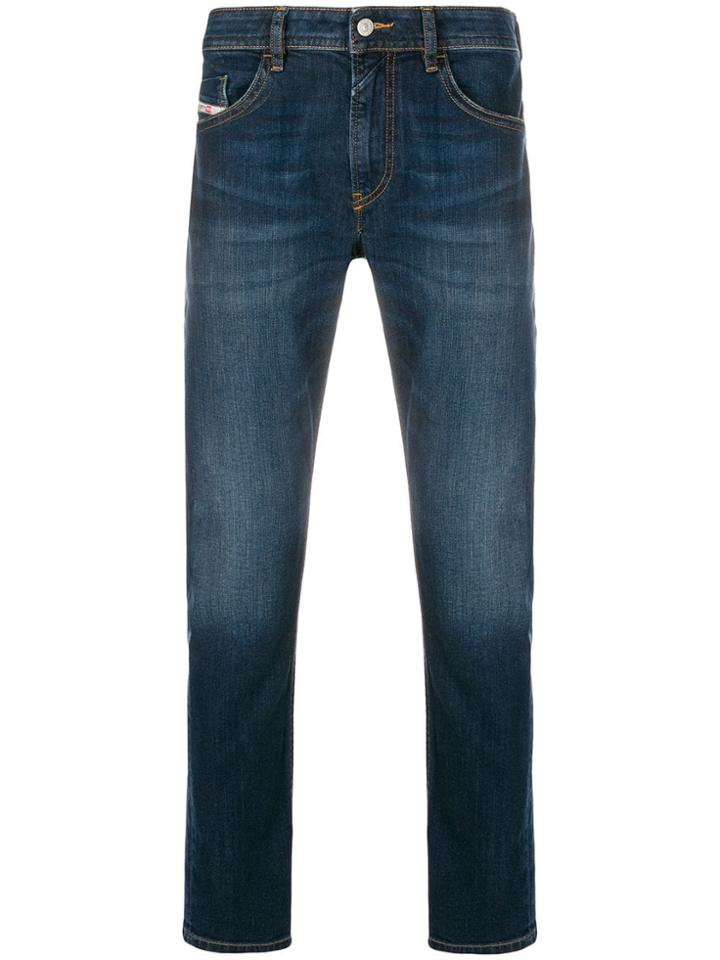 Diesel Mid-rise Straight-leg Jeans - Black