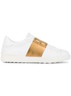 Valentino White Gold Open Sneakers