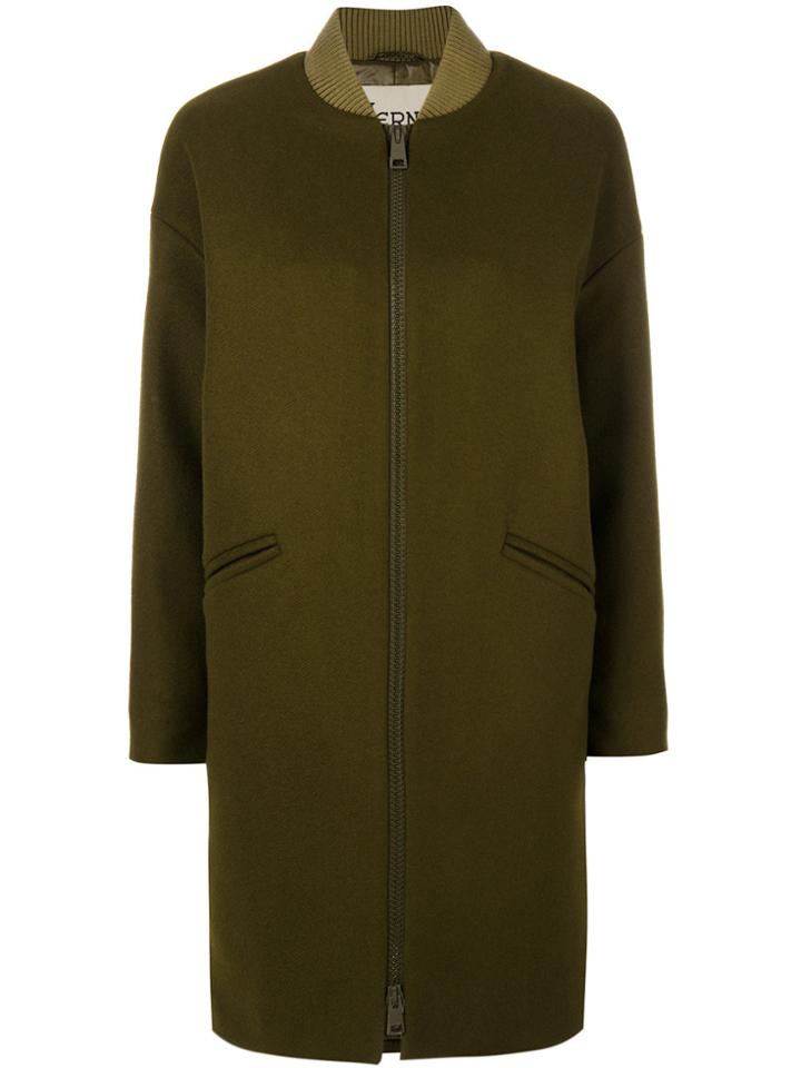 Herno Zip Up Bomber Coat - Green