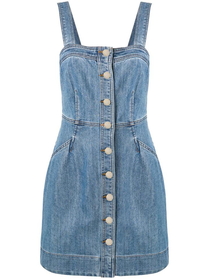 Michael Michael Kors Denim Pinafore Dress - Blue