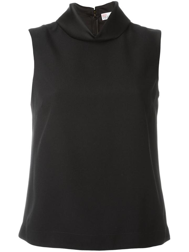 Red Valentino Mock Neck Sleeveless Top