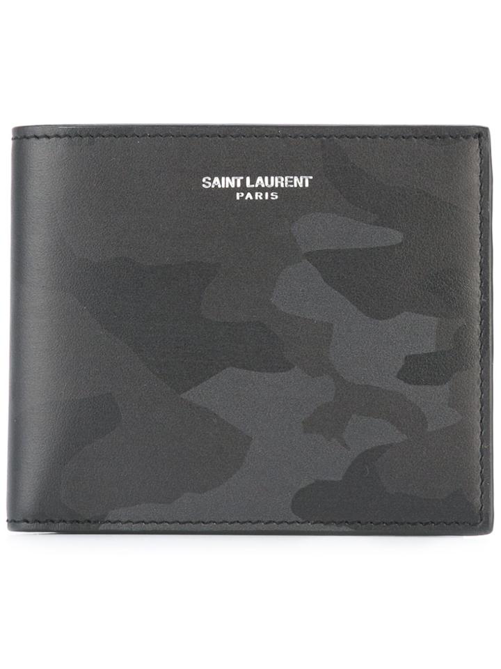 Saint Laurent Camouflage Bifold Wallet - Black