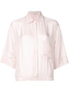 Barena Elastic Waist 3/4 Sleeve Shirt - Pink & Purple