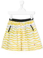 Rykiel Enfant Waves Print Skirt, Girl's, Size: 6 Yrs, Yellow/orange