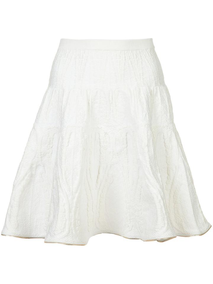 Sophie Theallet - Metallic Trim Knit Skirt - Women - Silk/polyamide/polyester - S, White, Silk/polyamide/polyester