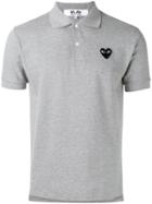 Comme Des Garçons Play Heart Patch Polo Shirt, Men's, Size: Xl, Grey, Cotton