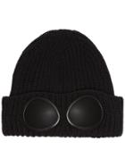 Cp Company Black Wool Hat Sunglasses Detail