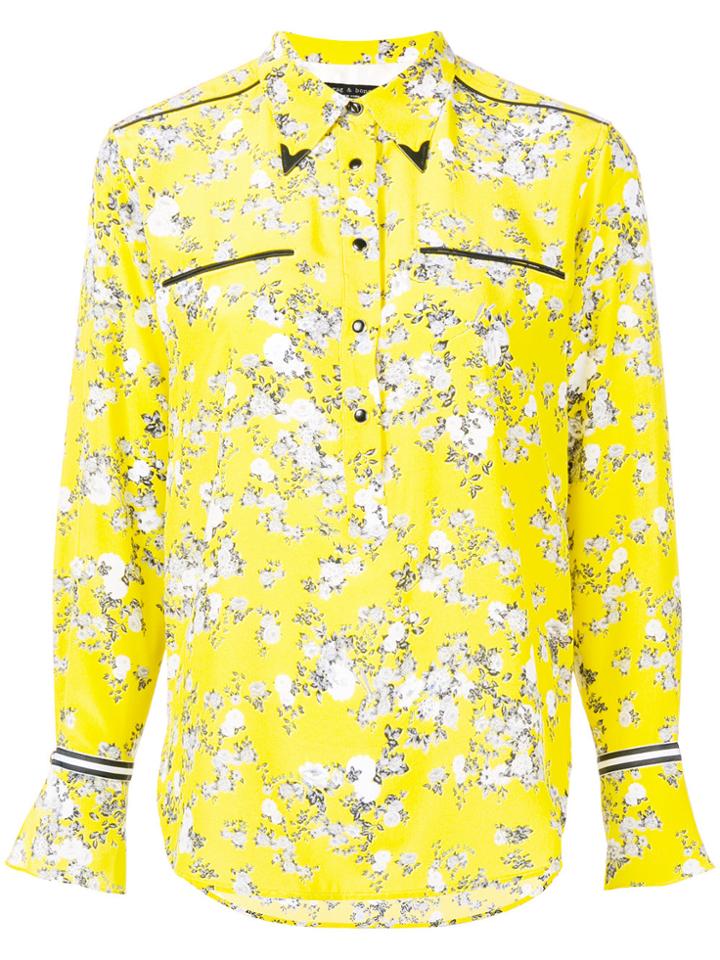 Rag & Bone Floral Fitted Shirt - Yellow & Orange