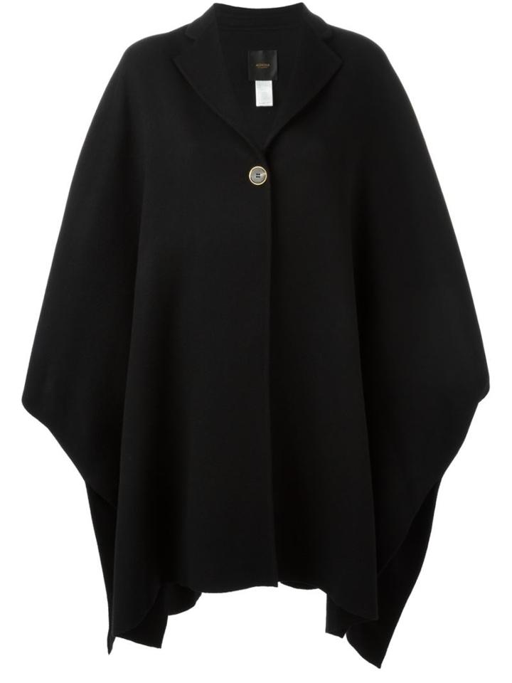 Agnona Cashmere Notched Lapel Cape, Women's, Black, Cashmere
