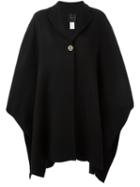 Agnona Cashmere Notched Lapel Cape, Women's, Black, Cashmere