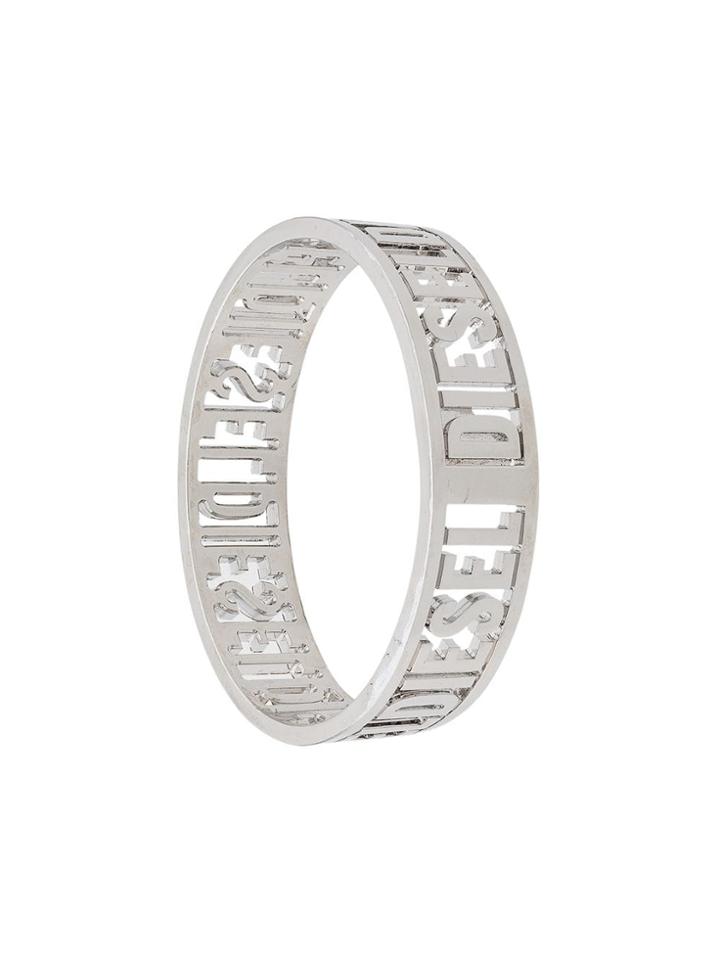 Diesel Logo Cuff - Silver