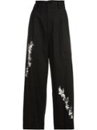 Yohji Yamamoto Runway 2 Tuck Trousers, Women's, Black, Cotton/linen/flax