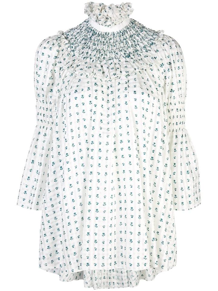 Carolina Herrera Floral Print Blouse - White
