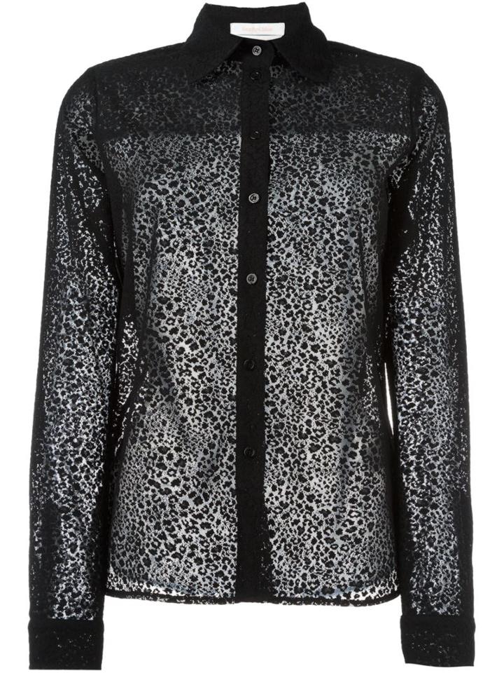 See By Chloé Leopard Effect Sheer Shirt
