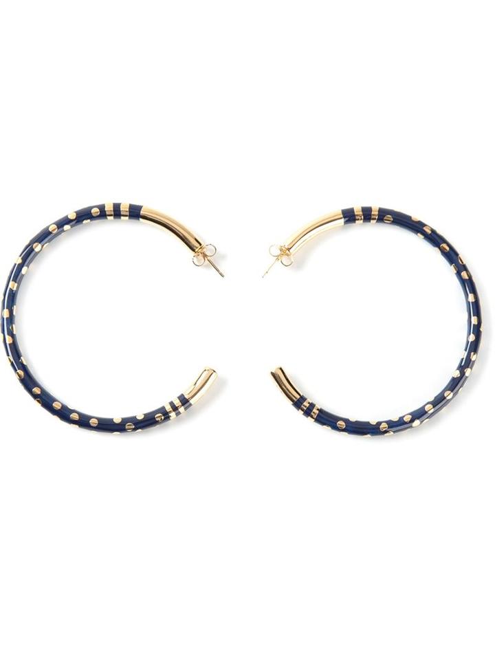 Aurelie Bidermann 'rive Gauche' Hoop Earrings, Women's, Blue