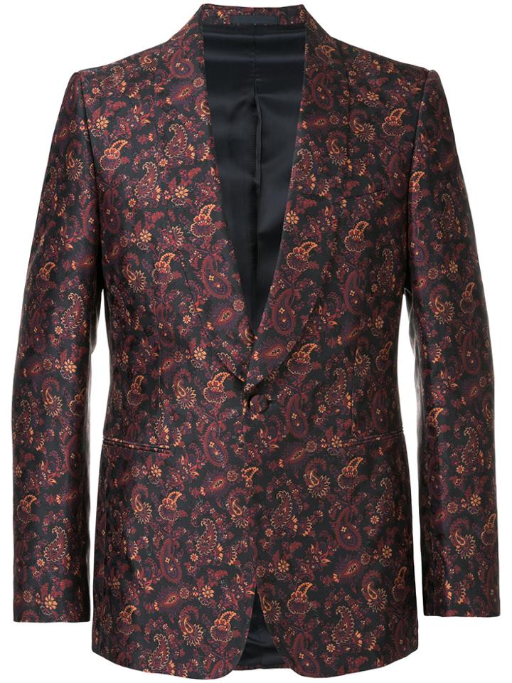 Gieves & Hawkes Floral Print Blazer - Blue