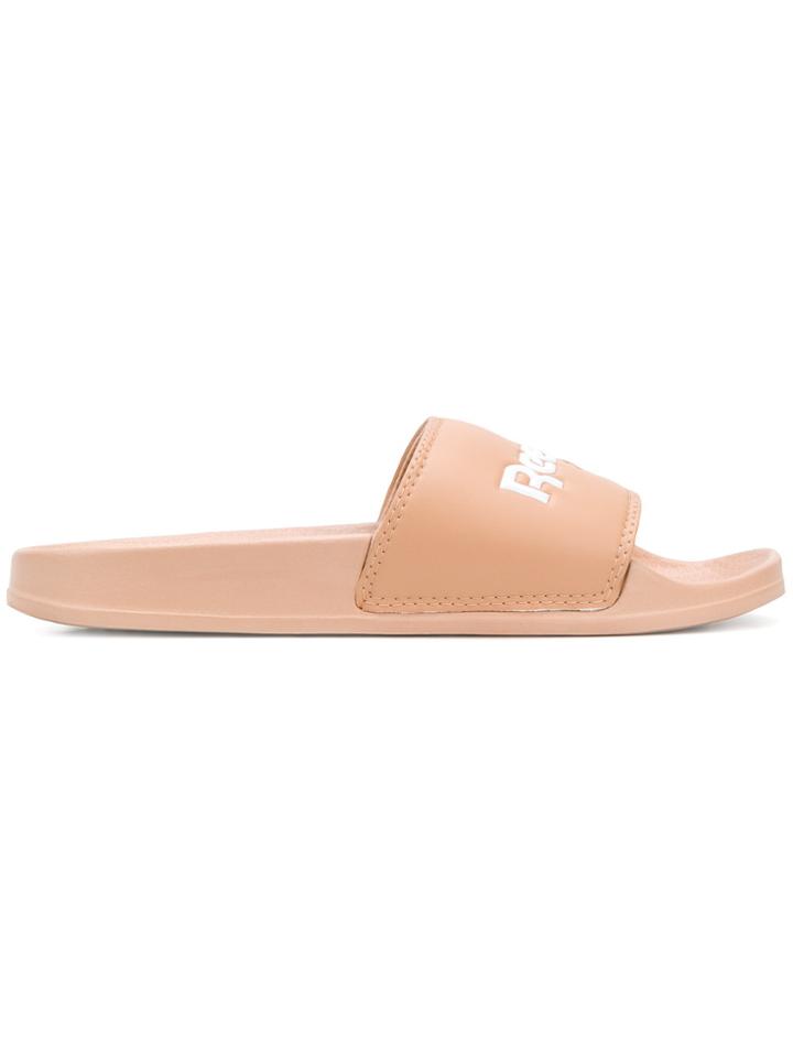 Reebok Logo Print Pool Slides - Nude & Neutrals