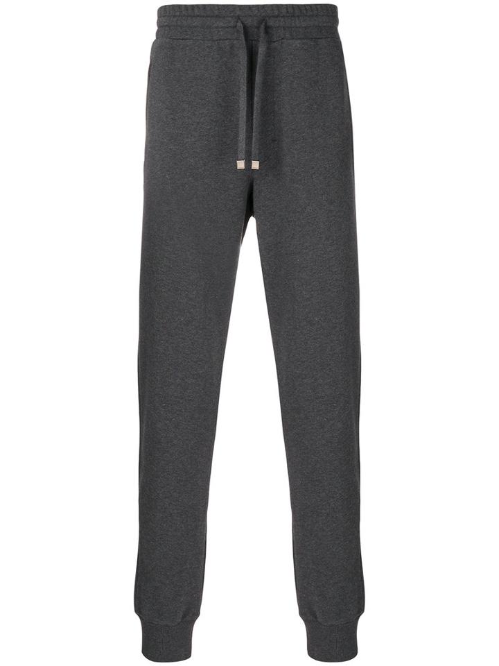 Dolce & Gabbana - Drawstring Track Pants - Men - Cotton/calf Leather/zamac - 52, Grey, Cotton/calf Leather/zamac