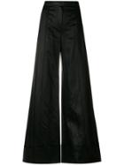 Nina Ricci Satin Wide-leg Trousers - Black