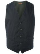 Barena Buttoned Waistcoat, Men's, Size: 50, Black, Cotton/spandex/elastane