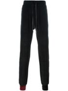 D.gnak Velvet Sweatpants, Men's, Size: 34, Black, Cotton/polyester