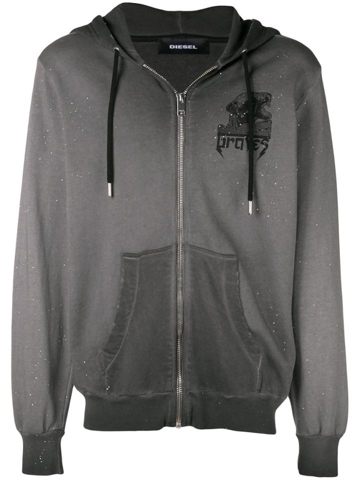 Diesel Splatter Hoody - Grey