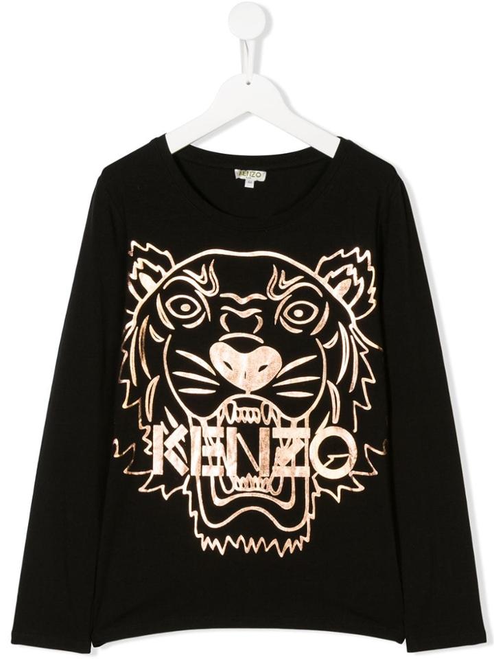 Kenzo Kids Teen Metallic Tiger T-shirt - Black