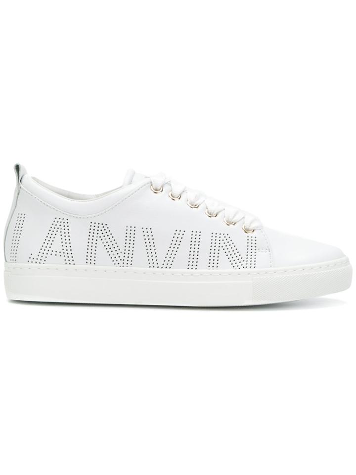 Lanvin Perforated Logo Sneakers - White