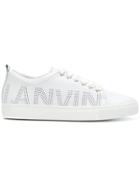 Lanvin Perforated Logo Sneakers - White