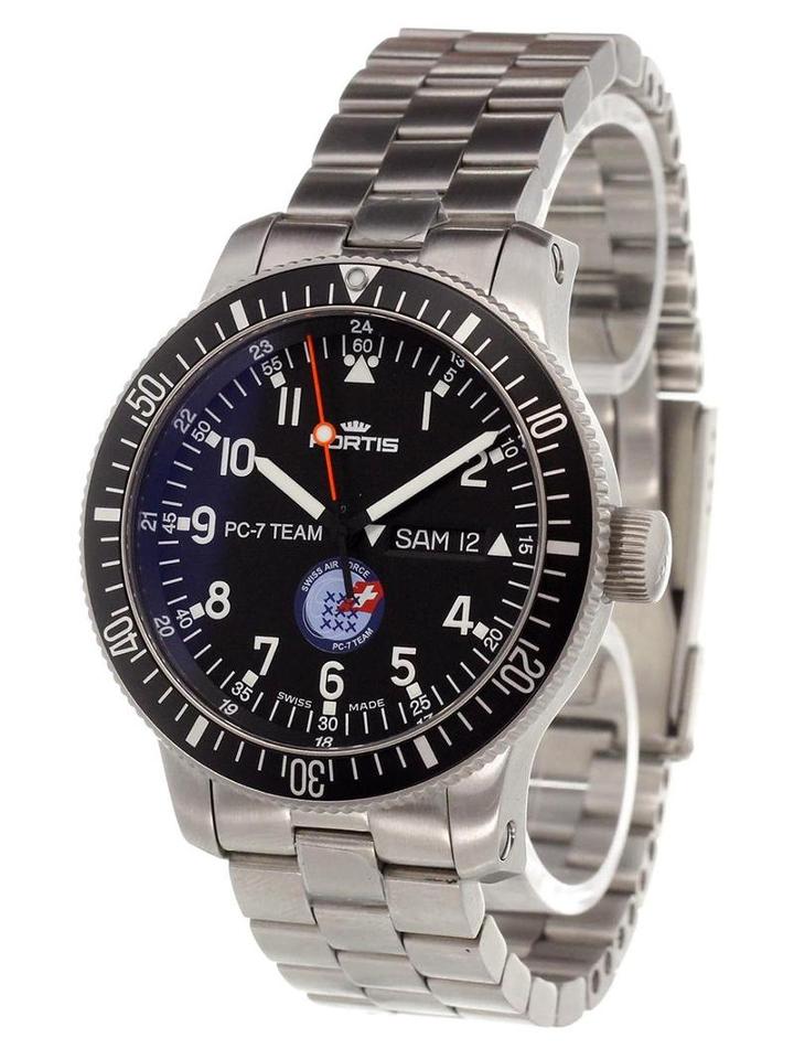 Fortis 'pc-7 Team' Analog Watch, Men's, Stainless Steel