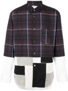Comme Des Garçons Shirt Patchwork Shirt, Men's, Size: Small, Brown, Cotton/polyamide/wool