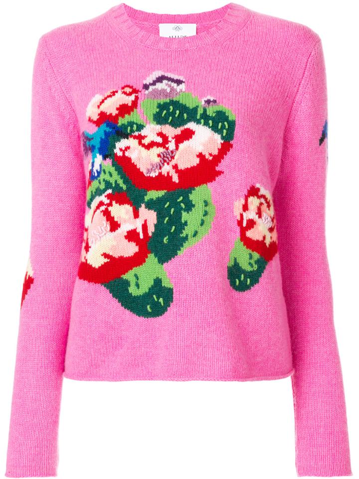 Allude Floral Knit Jumper - Pink & Purple